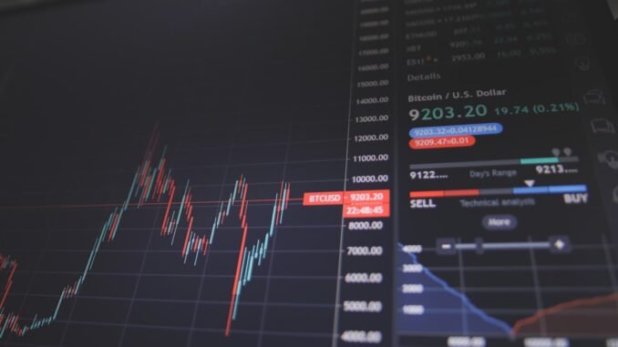 screen showing bitcoin trading chart